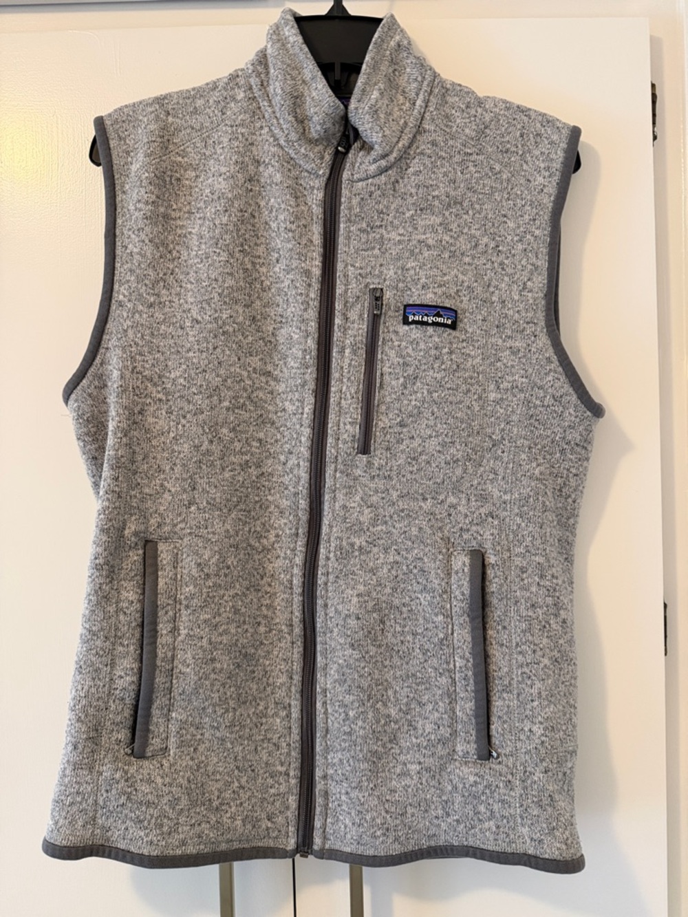 Patagonia Heather Gray Full-Zip Fleece Vest